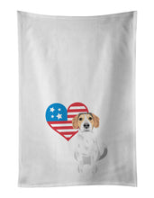 Load image into Gallery viewer, Beagle Tricolor #2 Patriotic White Kitchen Towel Set of 2