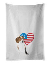 Load image into Gallery viewer, Beagle Tricolor Red Ticked #2 Patriotic White Kitchen Towel Set of 2