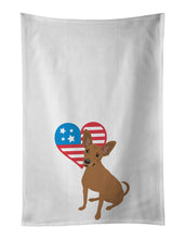 Load image into Gallery viewer, Chihuahua Chocolate #1 Patriotic White Kitchen Towel Set of 2