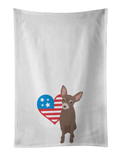 Load image into Gallery viewer, Chihuahua Chocolate #2 Patriotic White Kitchen Towel Set of 2