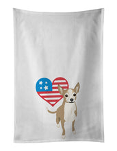 Load image into Gallery viewer, Chihuahua Silver and Tan Patriotic White Kitchen Towel Set of 2