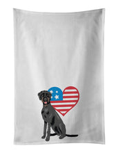 Load image into Gallery viewer, Doodle Black and Tan Patriotic White Kitchen Towel Set of 2