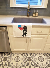 Load image into Gallery viewer, Doodle Black and White #2 Patriotic White Kitchen Towel Set of 2