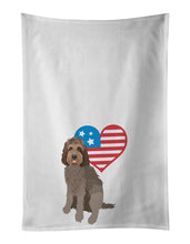 Load image into Gallery viewer, Doodle Tricolor #3 Patriotic White Kitchen Towel Set of 2