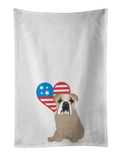 Load image into Gallery viewer, English Bulldog Lilac Tricolor Patriotic White Kitchen Towel Set of 2