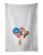 Load image into Gallery viewer, English Bulldog Tricolor #2 Patriotic White Kitchen Towel Set of 2