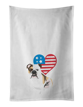 Load image into Gallery viewer, English Bulldog Tricolor #3 Patriotic White Kitchen Towel Set of 2