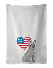 Load image into Gallery viewer, French Bulldog Blue Patriotic White Kitchen Towel Set of 2