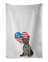 Load image into Gallery viewer, French Bulldog Chocolate Patriotic White Kitchen Towel Set of 2