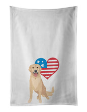Load image into Gallery viewer, Golden Retriever Fawn #3 Patriotic White Kitchen Towel Set of 2