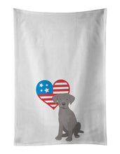 Load image into Gallery viewer, Labrador Retriever Gray Puppy Patriotic White Kitchen Towel Set of 2