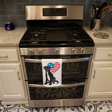 Load image into Gallery viewer, Pit Bull Black #1 Patriotic White Kitchen Towel Set of 2
