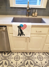 Load image into Gallery viewer, Pit Bull Black #1 Patriotic White Kitchen Towel Set of 2