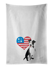 Load image into Gallery viewer, Pit Bull Black #2 Patriotic White Kitchen Towel Set of 2