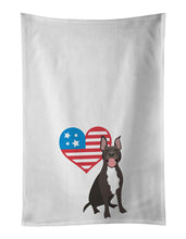 Load image into Gallery viewer, Pit Bull Black #4 Patriotic White Kitchen Towel Set of 2