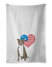 Load image into Gallery viewer, Pit Bull Blue #6 Patriotic White Kitchen Towel Set of 2