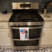 Load image into Gallery viewer, Poodle Standard Black Patriotic White Kitchen Towel Set of 2