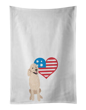 Load image into Gallery viewer, Poodle Standard Cafe Au Lait Patriotic White Kitchen Towel Set of 2