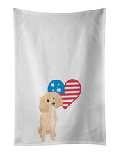 Load image into Gallery viewer, Poodle Toy Apricot #1 Patriotic White Kitchen Towel Set of 2