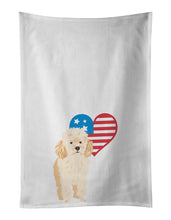 Load image into Gallery viewer, Poodle Toy Apricot #2 Patriotic White Kitchen Towel Set of 2