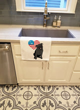 Load image into Gallery viewer, Pug Black #1 Patriotic White Kitchen Towel Set of 2