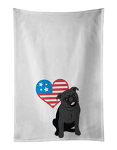 Load image into Gallery viewer, Pug Black #1 Patriotic White Kitchen Towel Set of 2