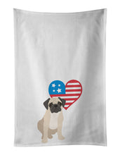 Load image into Gallery viewer, Pug Fawn #3 Patriotic White Kitchen Towel Set of 2