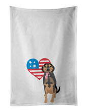 Load image into Gallery viewer, Rottweiler Black and Tan #4 Patriotic White Kitchen Towel Set of 2