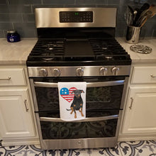 Load image into Gallery viewer, Rottweiler Black and Tan #5 Patriotic White Kitchen Towel Set of 2