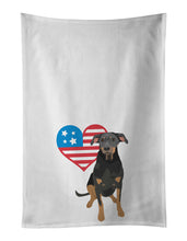 Load image into Gallery viewer, Rottweiler Black and Tan #5 Patriotic White Kitchen Towel Set of 2