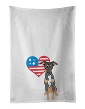 Load image into Gallery viewer, Rottweiler Black and Tan #6 Patriotic White Kitchen Towel Set of 2