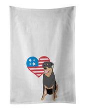Load image into Gallery viewer, Rottweiler Black and Tan #7 Patriotic White Kitchen Towel Set of 2