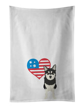 Load image into Gallery viewer, Shiba Inu Husky Mix Patriotic White Kitchen Towel Set of 2