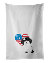 Load image into Gallery viewer, Shih-Tzu Black and White #1 Patriotic White Kitchen Towel Set of 2