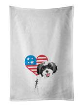 Load image into Gallery viewer, Shih-Tzu Black and White #3 Patriotic White Kitchen Towel Set of 2