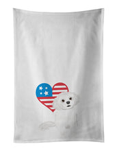 Load image into Gallery viewer, Shih-Tzu Silver and White #1 Patriotic White Kitchen Towel Set of 2