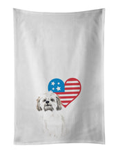 Load image into Gallery viewer, Shih-Tzu Silver Gold and White #1 Patriotic White Kitchen Towel Set of 2