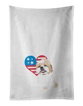 Load image into Gallery viewer, Shih-Tzu Silver Gold and White #2 Patriotic White Kitchen Towel Set of 2