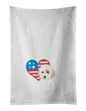 Load image into Gallery viewer, Shih-Tzu White and Red Patriotic White Kitchen Towel Set of 2