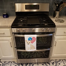 Load image into Gallery viewer, Yorkie Parti Patriotic White Kitchen Towel Set of 2