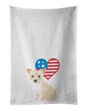 Load image into Gallery viewer, Yorkie Parti Patriotic White Kitchen Towel Set of 2