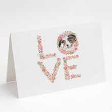 Load image into Gallery viewer, Australian Shepherd #7 LOVE Greeting Cards -  Blank Note Cards – 8-Pack of Artist-Designed Cards with Envelopes