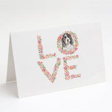 Load image into Gallery viewer, Basset Hound LOVE Greeting Cards -  Blank Note Cards – 8-Pack of Artist-Designed Cards with Envelopes