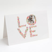 Load image into Gallery viewer, Basset Hound #4 LOVE Greeting Cards -  Blank Note Cards – 8-Pack of Artist-Designed Cards with Envelopes