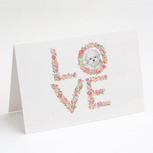 Load image into Gallery viewer, Bichon Frise #3 LOVE Greeting Cards -  Blank Note Cards – 8-Pack of Artist-Designed Cards with Envelopes