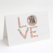 Load image into Gallery viewer, Briard #6 LOVE Greeting Cards -  Blank Note Cards – 8-Pack of Artist-Designed Cards with Envelopes