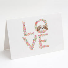 Load image into Gallery viewer, Cavalier Spaniel Blenheim Puppy LOVE Greeting Cards -  Blank Note Cards – 8-Pack of Artist-Designed Cards with Envelopes
