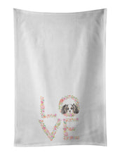 Load image into Gallery viewer, Cavalier Spaniel Tricolor Puppy LOVE White Kitchen Towel Set of 2