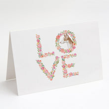 Load image into Gallery viewer, Ibizan Hound #6 LOVE Greeting Cards -  Blank Note Cards – 8-Pack of Artist-Designed Cards with Envelopes