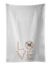 Load image into Gallery viewer, Pug #9 LOVE White Kitchen Towel Set of 2